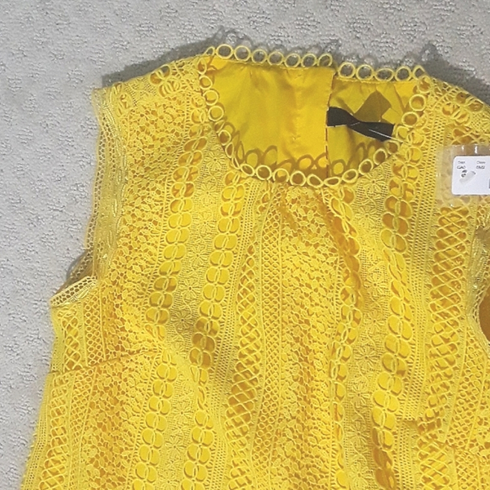 J.CREW yellow lace sleeveless top